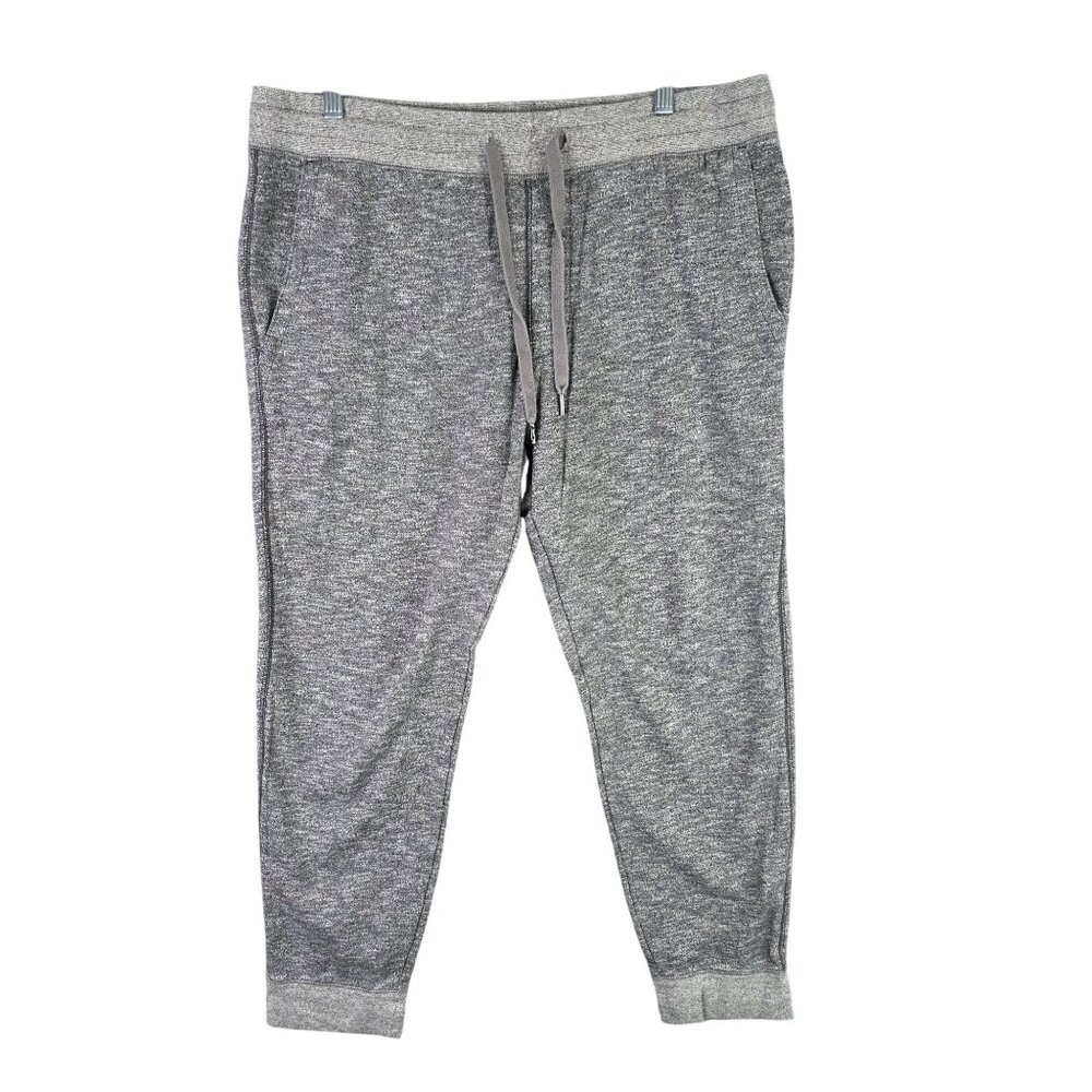 Mens Express Gray Jogger Pants Drawstring Elastic Waist Cotton Blend Size L